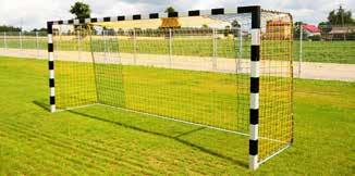 Piłka nożna Bramki 5x2 m Stal Bramki do piłki nożnej młodzieżowe 5x2 m, profil kwadratowy Wykonane z kwadratowego profilu aluminiowego (dostępnego w dwóch wariantach: standardowym oraz wzmocnionym)