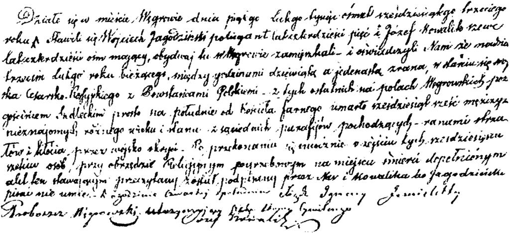 418 ROMAN POSTEK i osobistego świadectwa zarysowany obraz różni się w zasadni czych szczegółach, zaś n iektóre aspekty starcia pozostaj ą do dziś niewyj aśnione. Il. I. Wpis ks.