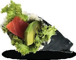 majonezem i sezamem Beef Spice Hand and Roll Pikantne temaki (rożek z ryżem) z plastrami