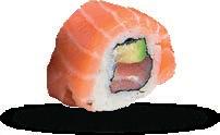 nigiri(2x łosoś, 1x maślana, 2x tuńczyk) 8 szt. california maki z łososiem 6 szt.