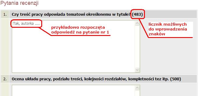 zatwierdzonych recenzji (podgląd recenzji uzyskuje się przez kliknięcie na ikonę przy nazwisku drugiego recenzenta). Wgląd do recenzji poza członkami komisji egzaminacyjnej ma również student.