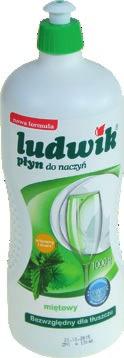 Do ręcznego mycia naczyń szklanych, porcelanowych, plastikowych i metalowych. Produkt posiada atest PZH.