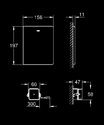 ELEKTRONIKA DO WC 38 934 SD0 stal szlachetna 518,00 sterowanie WC do zdalnego spłukiwania spłuczek podtynkowych 6-9