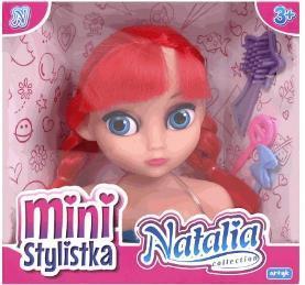118500 GŁOWA DO CZESANIA NATALIA RUDOWŁOSA GŁOWA DO STYLIZACJI MINI Z GRZEBYKIEM I SPINKAMI. 1 WZÓR. WYM.