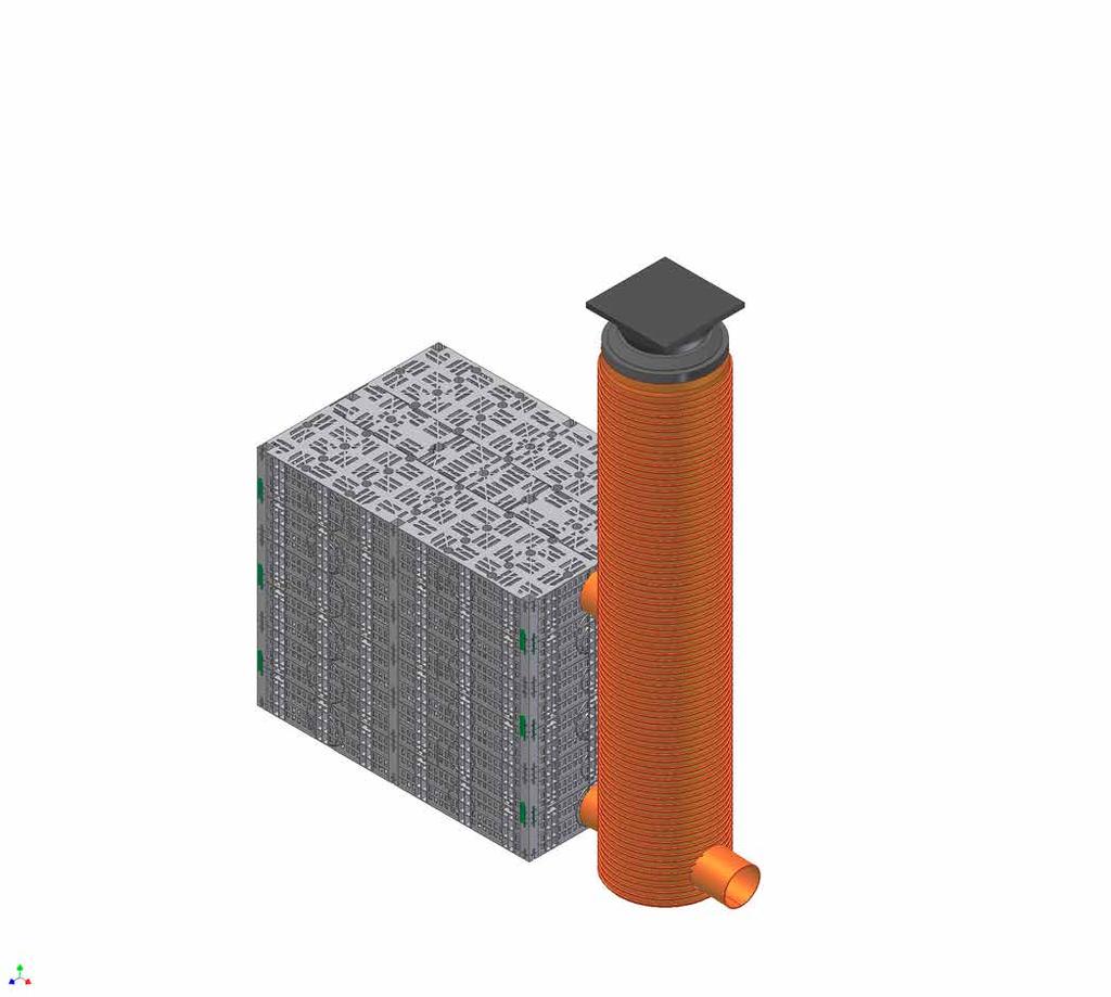 Produkt DRAINFIX BLOC System DRAINFIX BLOC to moduł składający się z bloków rozsączających z polipropylenu (PP), charakteryzujący się bardzo dużą chłonnością. Pojemność gromadzenia wynosi około 90%.