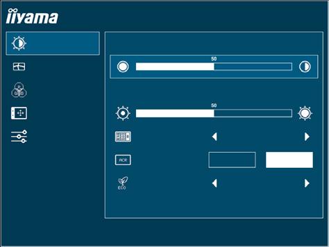 ZAWARTOŚĆ MENU REGULACJA Jasność Luminance Jasność Kontrast ProLite XUB2790HS Ustawienia obrazu Temp.