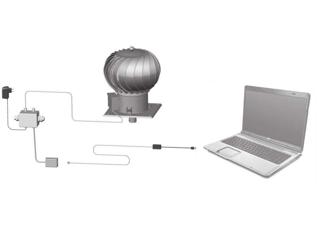 KATALOG kominowa Ø0 - Ø00 - WERSJA SIECIOWA Schemat ideowy podłączenia turbowentów - NET Kabel Pole przekroju [mm] Rezystancja [m] kabla Rjk [ohm/m] n poj.