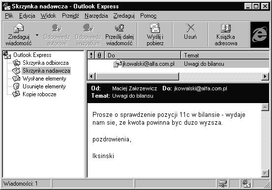 pozdrowienia, Iksinski użytkownik Andrzej: Rozumiem, Andrzej: Rozumiem, Andrzej: Rozumiem, użytkownik użytkownik POP3 USER jkowalski PASS janek RETR 1 QUIT MAIL FROM: mzakrz@cs.put.poznan.