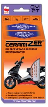 Ceramizer do silników dwusuwowych Testy/badania: Nie zawiera teflonu ani molibdenu. Ekspertyza INSTYTUTU TECHNICZNEGO WOJSK LOTNICZYCH NR 6/55/08.