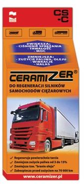Ceramizer do silników czterosuwowych samochodów ciężarowych. Testy/badania: Nie zawiera teflonu ani molibdenu. Ekspertyza INSTYTUTU TECHNICZNEGO WOJSK LOTNICZYCH NR 6/55/08.