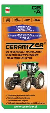 Ceramizer do skrzyń biegów i tylnych mostów pojazdów i maszyn rolniczych Testy/badania: Nie zawiera teflonu ani molibdenu.