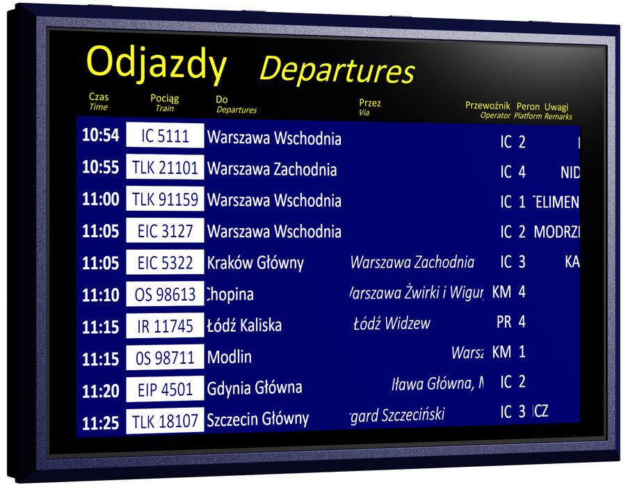 Karta Katalogowa Tablicy typu ZW-TFT55 w konfiguracji TM36.B Producent: Kolejowe Zakłady Łączności Sp. z o.o. ul. Ludwikowo 1; PL-85-502 BYDGOSZCZ Tel.