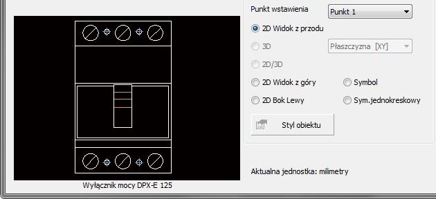 Dla przykładu grupa Wyłączniki i rozłączniki mocy została podzielona na podgrupy odpowiadające gabarytom (125A, 160A, 250A, 630A, 1250A, 1600A 2500A i 4000A), a także na podgrupy zawierające