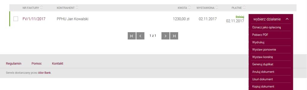 Wówczas zmienia status dokumentu na Zapłacone i jest
