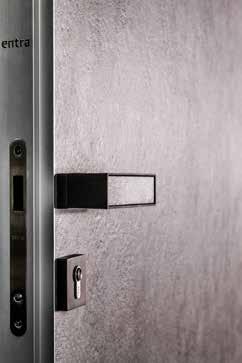 plastics, The ENTRA door leaf is a construction which can carry a whole range of unusual 7 poprzez tworzywa sztuczne, po tafle szklane czy też inne materiały o grubości the sheets of glass or other