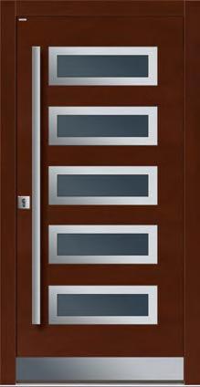 ) - Wykończenie INOX jednostronne (od zewnątrz) - Uchwyt prostokątny INOX 180 cm (wyposażenie opcjonalne) ALU