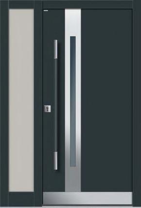 ) - Wykończenie INOX jednostronne (od zewnątrz) - Uchwyt okrągły INOX 180 cm (wyposażenie opcjonalne) ALU aluminium