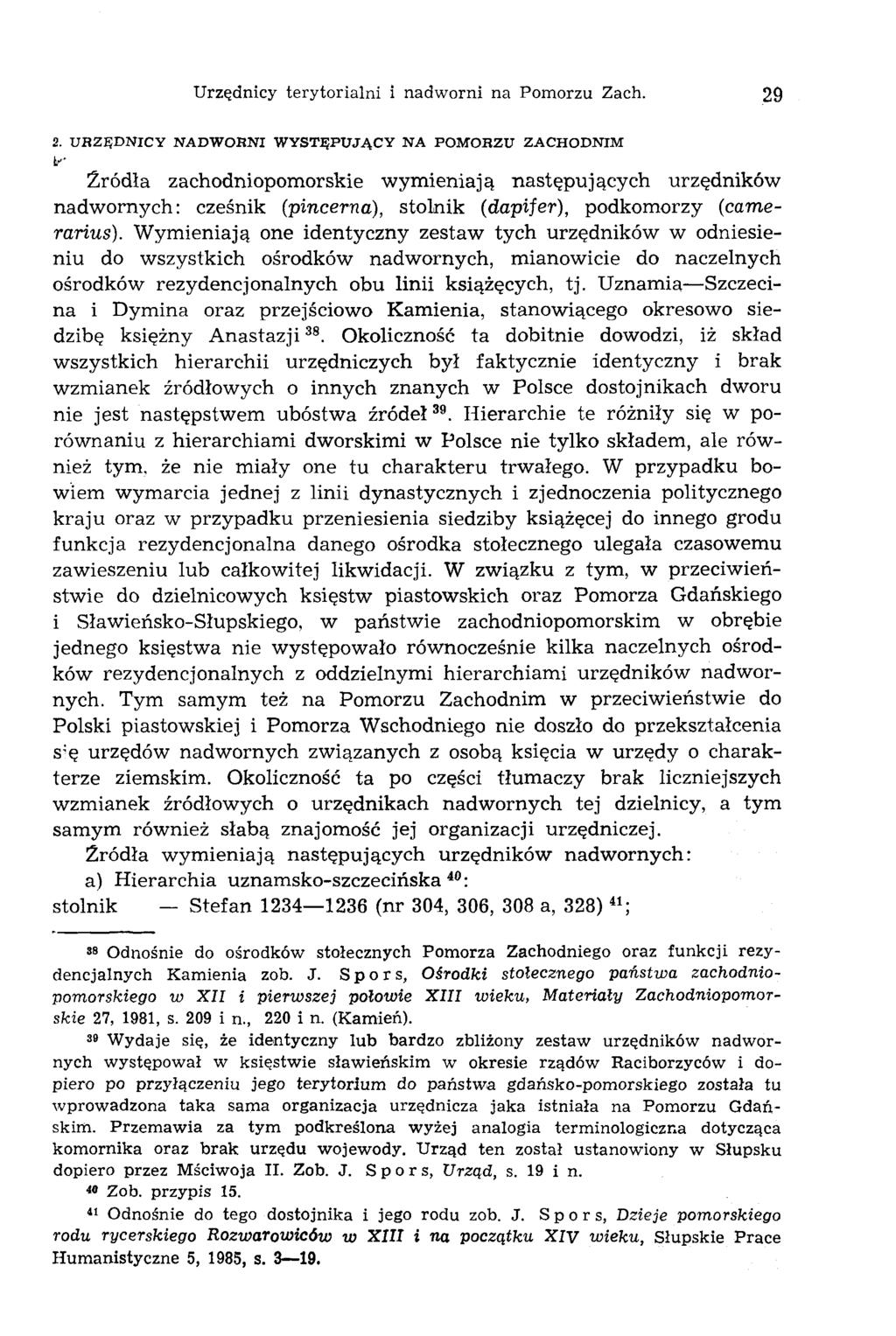 Urzędnicy terytorialni i nadworni na Pomorzu Zach. 29 2.