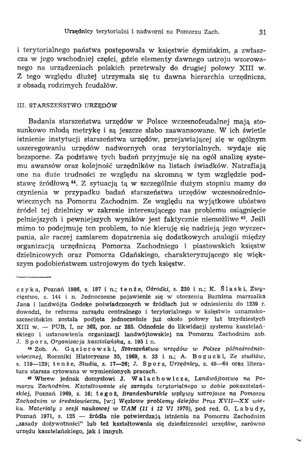 Urzędnicy terytorialni i nadworni na Pomorzu Zach.