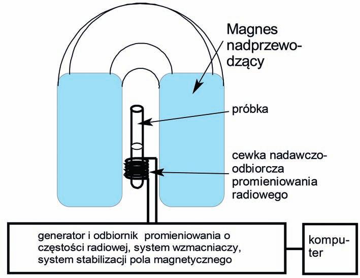 ŚRODOWISKO TECHNIKI I METODY Rys. 7. Uproszczony schemat ideowy współczesnego spektrometru NMR rejestruje odpowiedź próbki w trakcie jej powrotu do stanu podstawowego.