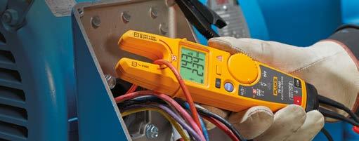 200 A 200 A 1000 V CAT 600 V CAT HOLD 100K Hz Testery elektryczne Fluke T6 z technologią FieldSense Nie można mierzyć napięcia bez przewodów pomiarowych Teraz możesz mierzyć napięcie w takim sam