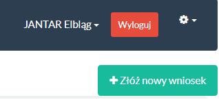 2. Kroki dla klubu K1. Utworzenie nowego wniosku Nowy wniosek tworzymy z panelu klubu w sekcji Zgłoszenie turnieju: K2.