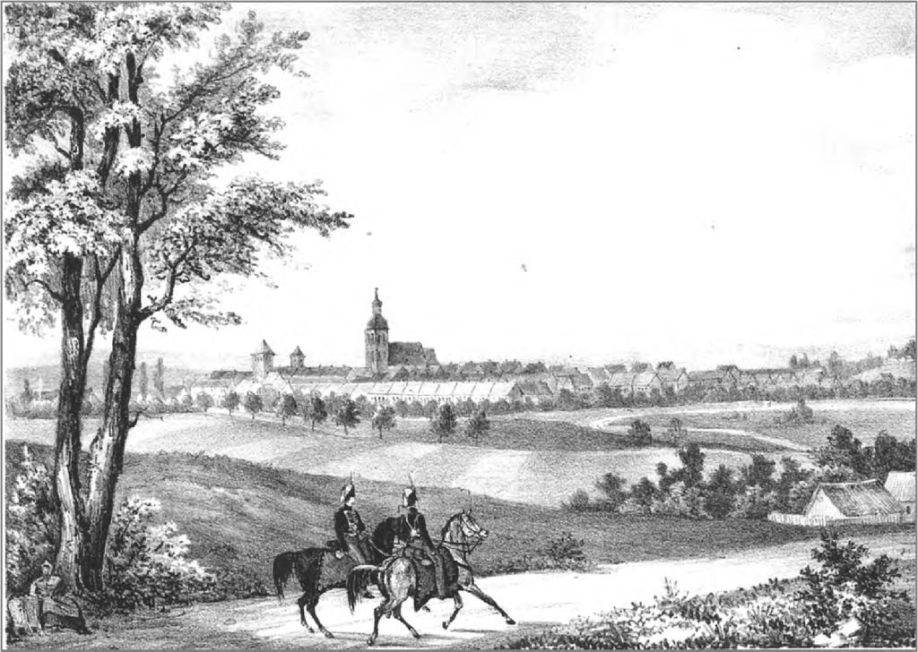 Architektura i urbanistyka dawnego Sławna w świetle źródeł ikonograficznych 167 Ryc. 2. Panorama Sławna, E.