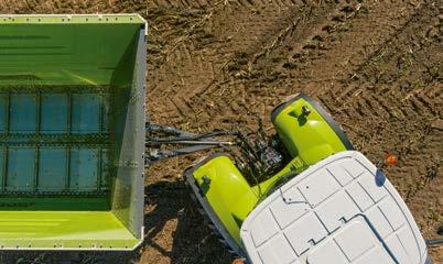 Wyłącznie w CLAAS przy modelach z komfortową hydrauliką można spotkać wymuszone kierowanie elektronicznohydrauliczne z funkcją adaptacyjnego ostrzegania o kącie skrętu oraz zależnym od prędkości
