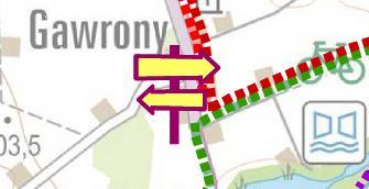 Planowany parking i przechowalnia rowerów. Wyposażenie stanowiska zróżnicowane. Oznaczenie w prostokącie zgodne z oznaczeniem w tabeli zbiorczej nr 5. Oznaczenie punktu węzłowego.