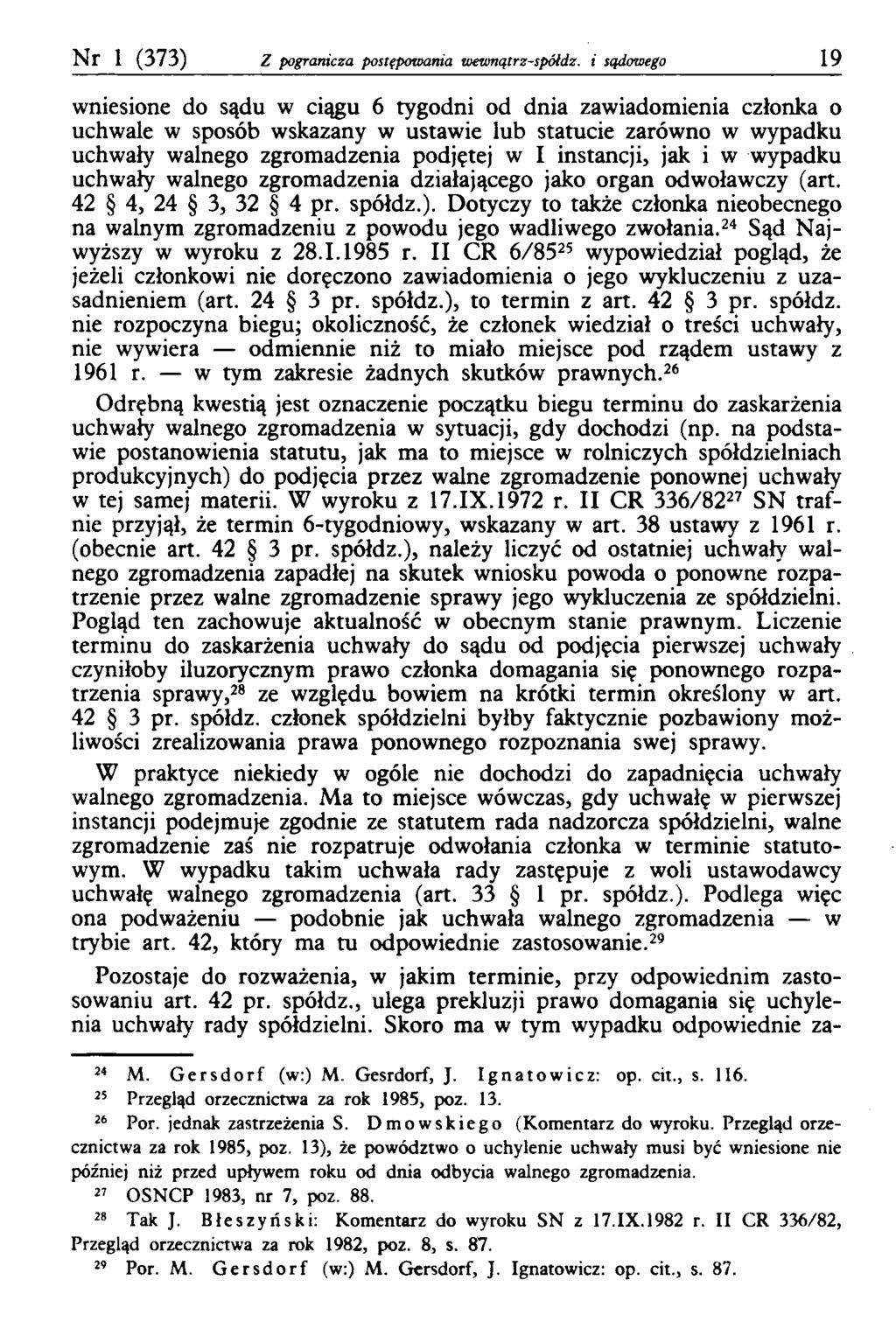 Nr 1 (373) Z pogranicza posiępowania wewnątrz-spółdz.