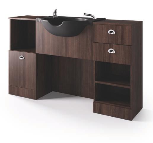 6 DOSTĘPNE KOLORY EASY BARBER Boiserie + shelves Konsoleta