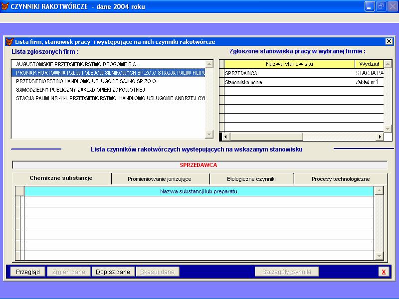 Menu podręczne, wywoływane prawym przyciskiem myszy, jest aktywne w każdym przepadku gdy pracujemy w trybie edycji i na formularzu znajdują się informacje ujęte w tabeli.