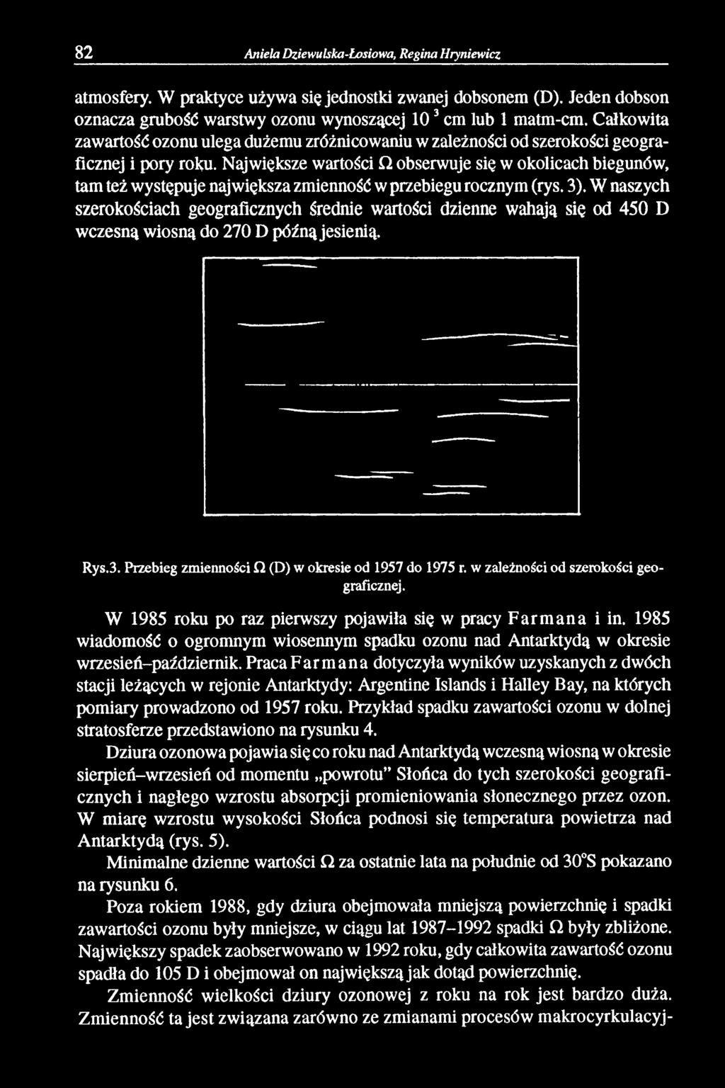 Największe wartości ft obserwuje się w okolicach biegunów, tam też występuje największa zmienność w przebiegu rocznym (rys. 3).