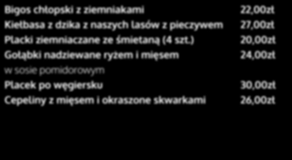 z dzika z naszych lasów z pieczywem Placki ziemniaczane ze śmietaną (4 szt.