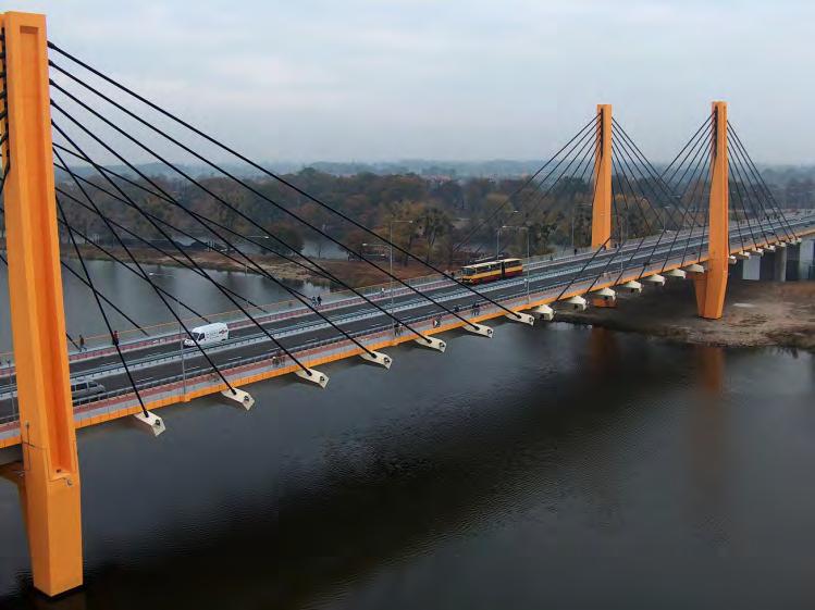 wsch: 67m+126m+67m+47m+50m długość mostu w osiach podpór skrajnych: 973.00m, wysokość pylonu: 50.