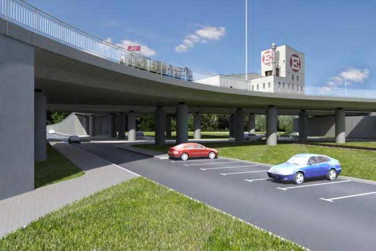 2011 r Zakres prac: Projekt budowlany i wykonawczy Klasa drogi: G Typ konstrukcji: Wiadukt betonowy sprężony, pięcioprzęsłowy o wysokości konstrukcyjnej płyty 1m.