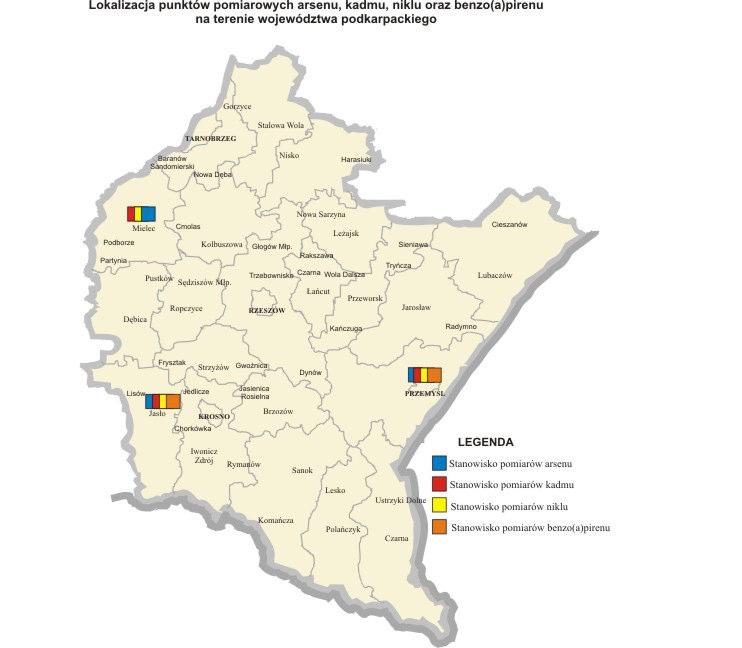 IV.1. Benzo(a)piren Badania stężeń benzo(a)pirenu prowadzone były w 6 roku na dwóch stanowiskach pomiarowych zlokalizowanych w Przemyślu i Jaśle.