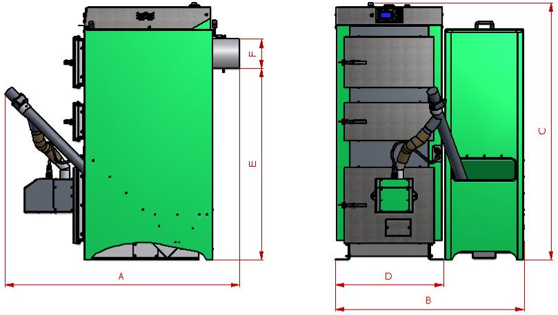 1.5. Parametry ogólne Maksymalna temperatura zasilania 90 0 C Maksymalna temperatura powrotu 70 0 C Minimalna temperatura powrotu 55 0 C Ciśnienie robocze 1,5 bar Sprawność cieplna: pellet 91 %