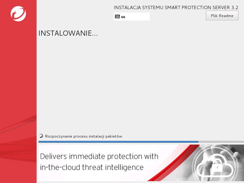 Podręcznik instalacji oraz uaktualniania programu Trend Micro Smart Protection Server 3.3 Rozpocznie się instalacja. Po zakończeniu instalacji system zostanie uruchomiony ponownie.