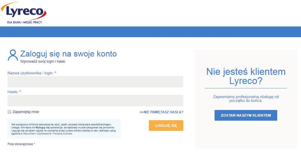 Jeżeli posiadasz login i hasło, kliknij ZALOGUJ SIĘ, a następnie wpisz je w odpowiednie pola LOGOWANIE Jeżeli nie korzystałeś wcześniej z naszych usług lub nie masz konta w serwisie, kliknij na opcję