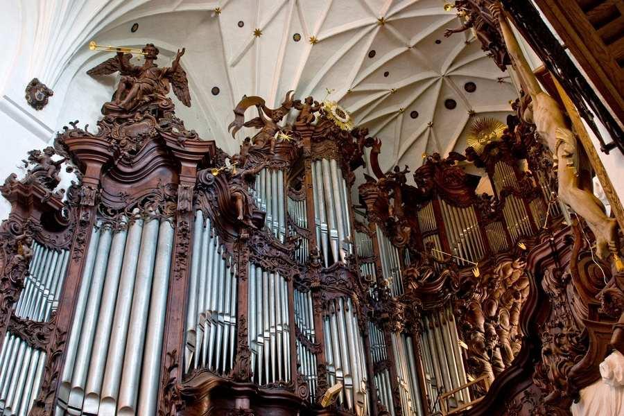 32 Katedra słynie z organów z drugiej połowy XVIII wieku, posiadających w sumie 7876 piszczałek. W trakcie koncertów poruszają się anioły i gwiazdy rokokowego prospektu organowego.
