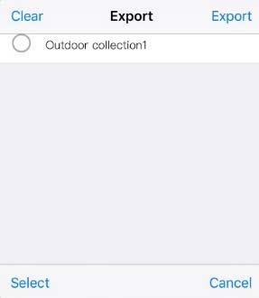 Eksport danych: Otwórz zapisany plik na urządzeniu ios. Włącz SenseDisc.