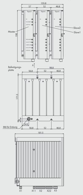 Rysunek wymiarowy Thyro-A 3A 45A/60A