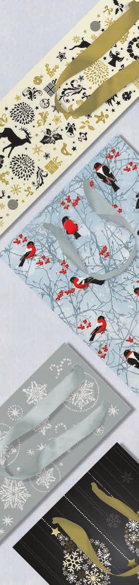 PREMIUM GIFT BAGS / TORBY PREZENTOWE PREMIUM FROZEN SCENERY medium AGB2005603 large AGB2005605 WINTER BIRDS medium AGB2005703