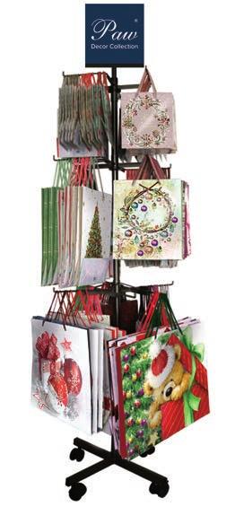 EXPOSITION STANDS / STOJAKI EKSPOZYCYJNE 60 cm UMM106110 Hanger - Bags Mix Wieszak - Torby Mix (H) 85 cm 60 pcs of gift bags bottle 60 szt.