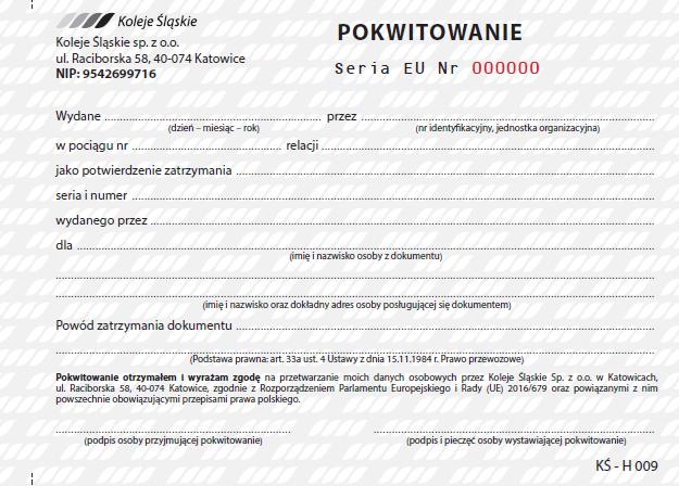 POKWITOWANIE