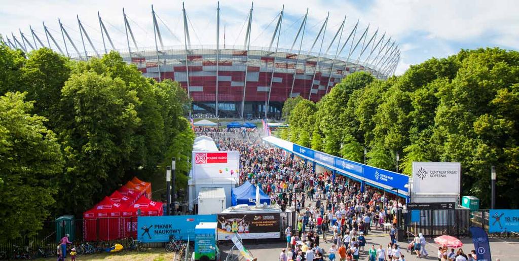Specjalne wydarzenie Evento speciale 15 Piknik Naukowy Picnic scientifico sobota sabato 09.06 godz. ore 11.00 PGE Stadion Narodowy w Warszawie Stadio Nazionale di Varsavia al.