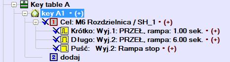 Polecenie Wyjście > Rampa Stop powoduje zatrzymanie czasu przechodzenia ze stanu wyłączenia do stanu włączenia, czyli zatrzymanie procesu rozjaśniania.