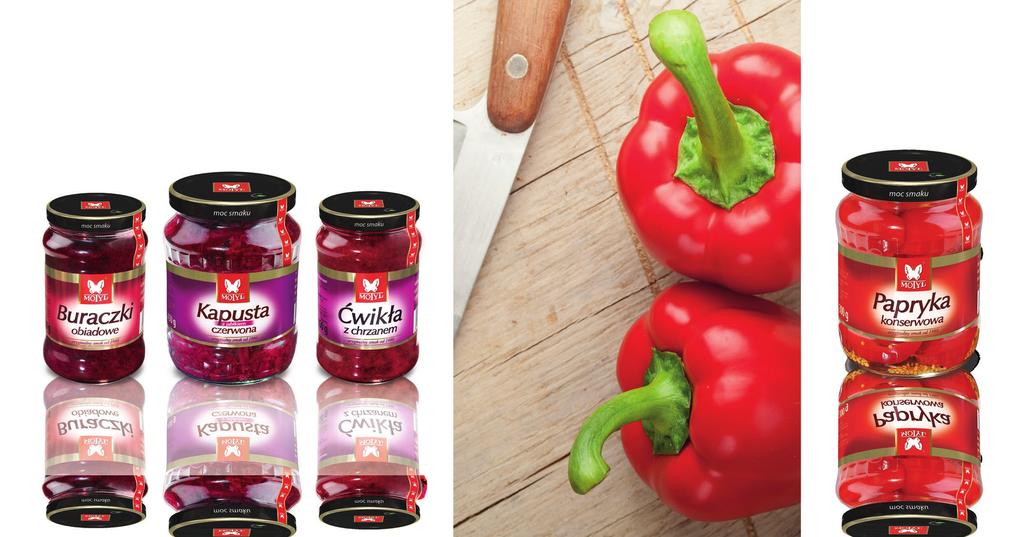 Warzywa konserwowe / Pickled vegetables Buraczki obiadowe 385 ml / Grated beetroot 385 ml Kapusta czerwona 720 ml / Pickled red cabbage 720 ml Ćwikła z chrzanem 350 g / Beetroot with horseradish 350