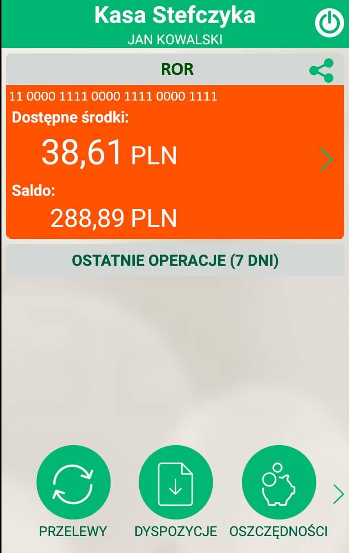 3.3. Strona startowa 1 2 3 Po prawidłowym zalogowaniu się do Aplikacji mobilnej pojawi się strona startowa, która składa się z następujących elementów: 1 2 3 Nagłówek prezentuje nazwę aplikacji,